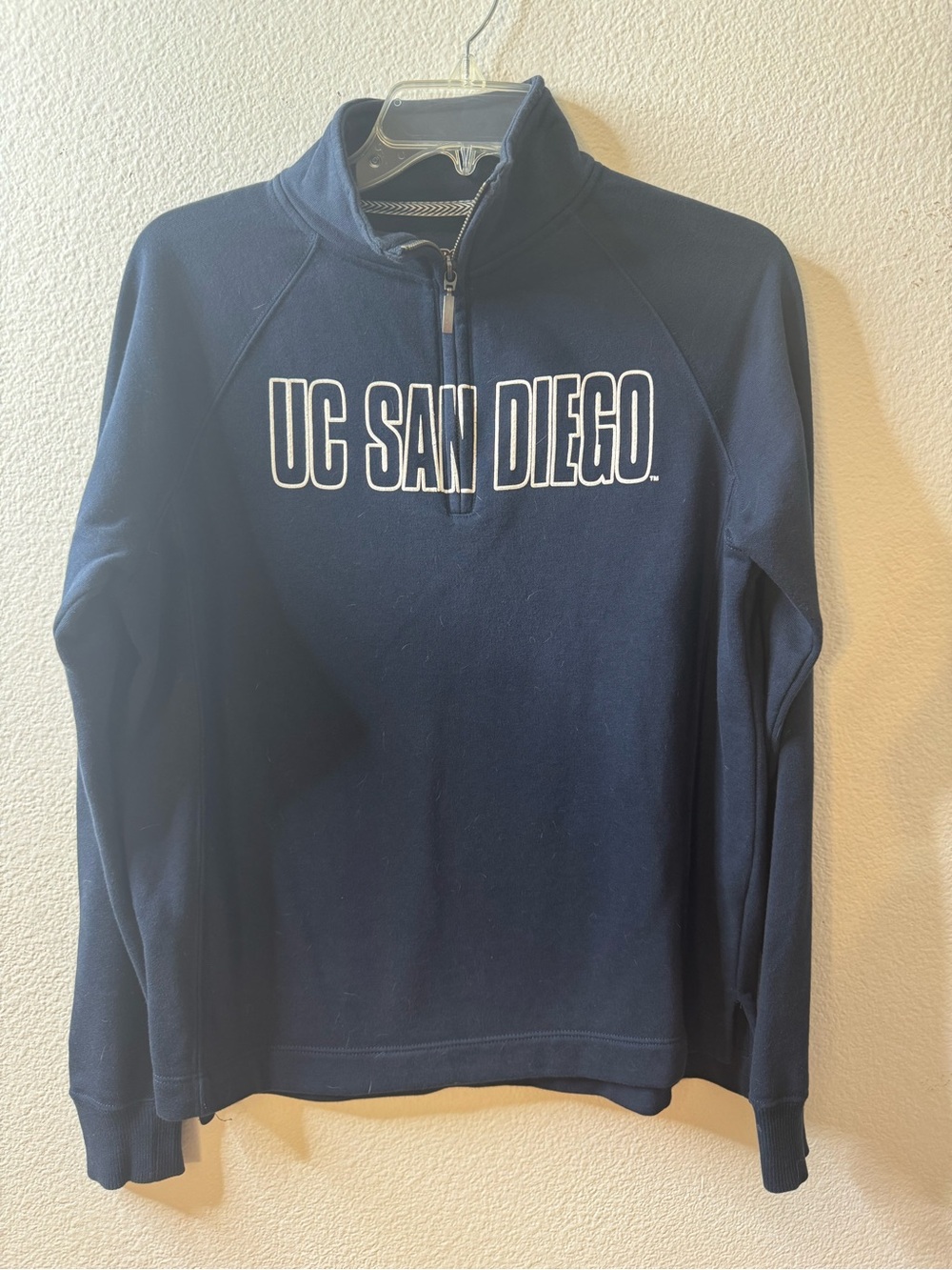 Jansport Navy Half-Zip Sweater with White UC SAN DIEGO Logo